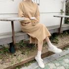 Side-pocket Long Sweatshirt Dress