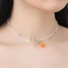 Orange Resin Pendant Alloy Bracelet / Necklace