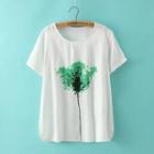 Short-sleeve Tree-print T-shirt