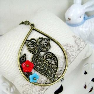 Copper Owl Forrest Necklace Copper - One Size