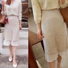 Chiffon-layered Linen Blend Skirt