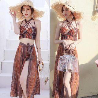Set: Strappy Printed Bikini + Cover Up