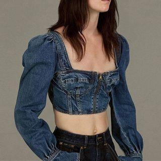 Cropped Denim Blouse