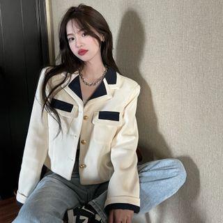 Open Collar Button Jacket