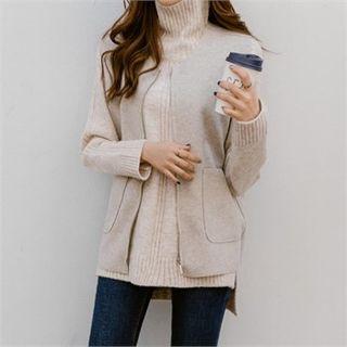 Banded-hem Zip-up Vest
