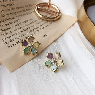 Flower Stud Earring 1 Pair - Multicolor - One Size
