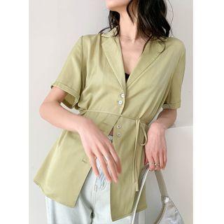 Short-sleeve Sashed Shirt