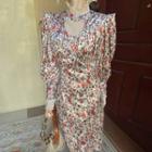 Floral Cutout Midi A-line Dress