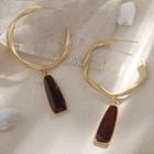 Glaze Alloy Dangle Earring 1 Pair - 1267 - Gold - Earrings - One Size