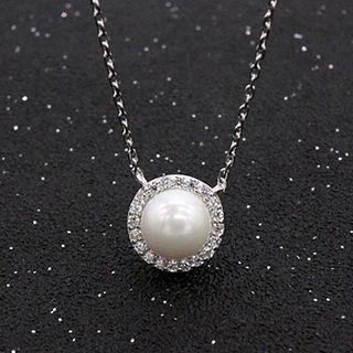 S925 Sliver Faux Pearl Necklace
