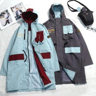 Couple Matching Hooded Zip Cargo Coat