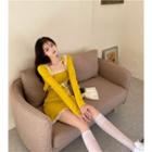 Wide Strap Lace Trim Mini A-line Dress / Cropped Cardigan