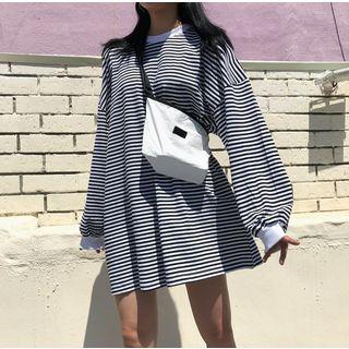 Striped Long Pullover Stripes - Black & White - One Size