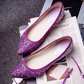Gradient Sequined Pointy-toe Flats