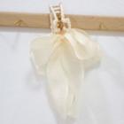 Ribbon Fabric Hair Clamp Beige - One Size