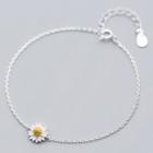 925 Sterling Silver Daisy Bracelet White Daisy - Silver - One Size