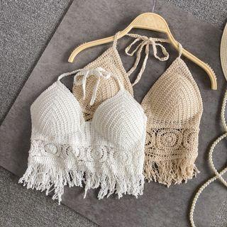 Halter Neck Crochet-knit Top