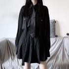 Strappy Shirt / Mini Pleated Skirt