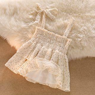 Sleeveless Dotted Flowy Top Off-white - One Size