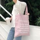 Lettering Canvas Shopper Bag Pink - One Size