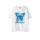 Short-sleeve Chained Butterfly Print T-shirt