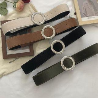 Rhinestone Round Buckle Belt