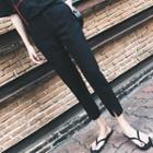 Front-slit Cropped Straight-fit Pants