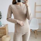 Set: Striped Long-sleeve T-shirt + Leggings