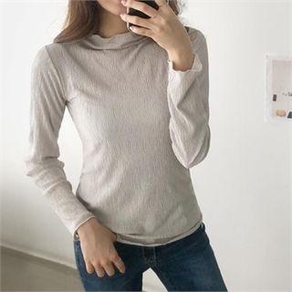 High-neck Textured Top
