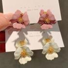 3d Flower Open Hoop Earring