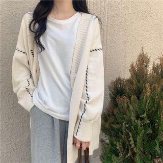 Stitching Loose-fit Cardigan