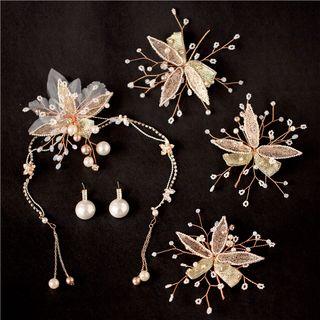 Wedding Flower Rhinestone Headpiece / Set