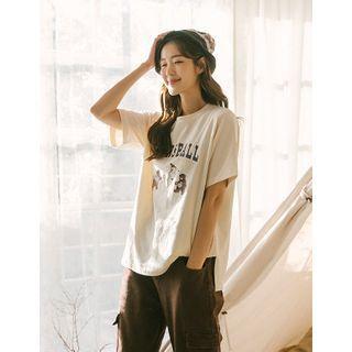 Bear Printed T-shirt Ivory - One Size