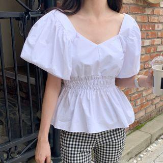 Puff Sleeve Smocked Blouse