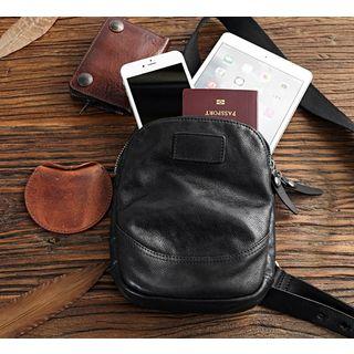 Genuine Leather Sling Bag Black - One Size