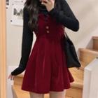 Long-sleeve Top / Spaghetti Strap A-line Dress