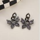 Butterfly Alloy Dangle Earring 01 - 1 Pair - Stud Earrings - Purple & Black - One Size