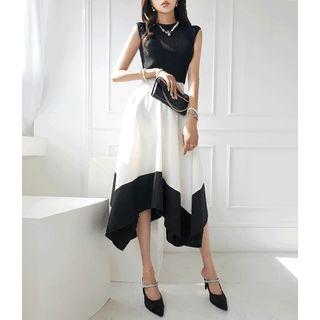 Two-tone Midi Hanky Skirt