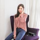 Ruffle-trim Stripe Blouse
