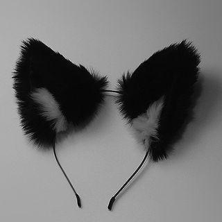 Fluffy Cat Ear Headband Random - One Size