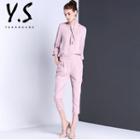 3/4-sleeve Cropped Jumpsuit