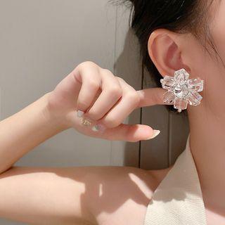 Flower Stud Earring 1 Pair - Transparent - One Size