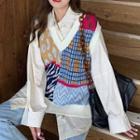 Jacquard Sweater Vest / Plain Shirt