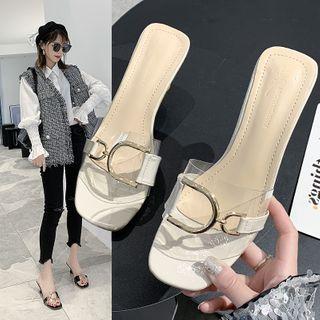 Kitten-heel Transparent Slide Sandals