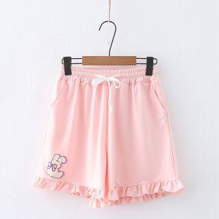 Frilled Rabbit Print Shorts