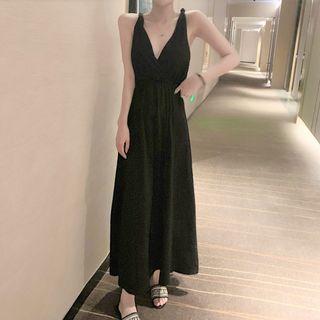 Open Back A-line Maxi Dress