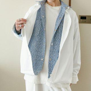 Two-way Inset Shirt Tweed Jacket