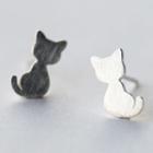 S925 Silver Cat Stud Earrings
