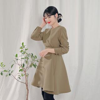 [lovb] Wrap-front Swing Dress & Sash