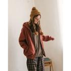 Fleece-lined Oversized Zip-up Hoodie